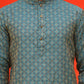 Jacquard Silk Straight Kurtas ( KO 5211 Blue )