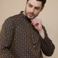 Jacquard Silk Straight Kurtas ( KO 5211 Brown )