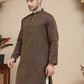 Jacquard Silk Straight Kurtas ( KO 5211 Brown )
