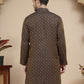 Jacquard Silk Straight Kurtas ( KO 5211 Brown )
