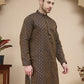 Jacquard Silk Straight Kurtas ( KO 5211 Brown )