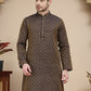 Jacquard Silk Straight Kurtas ( KO 5211 Brown )