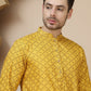 Jacquard Silk Straight Kurtas ( KO 5211 Mustard )