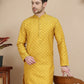 Jacquard Silk Straight Kurtas ( KO 5211 Mustard )