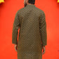 Jacquard Silk Straight Kurtas ( KO 5211 Olive ) [FF] [K-4]