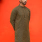 Jacquard Silk Straight Kurtas ( KO 5211 Olive ) [FF] [K-4]
