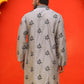 Chikankari Embroidered Kurtas For Men ( KO 5213 Grey )