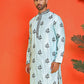 Chikankari Embroidered Kurtas For Men ( KO 5213 Sky )