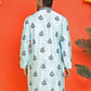 Chikankari Embroidered Kurtas For Men ( KO 5213 Sky )