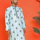 Chikankari Embroidered Kurtas For Men ( KO 5213 Sky )