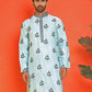 Chikankari Embroidered Kurtas For Men ( KO 5213 Sky )