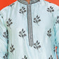 Chikankari Embroidered Kurtas For Men ( KO 5213 Sky )