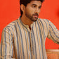 Striped Cotton short Kurtas ( KO 5214 Yellow )