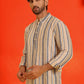 Striped Cotton short Kurtas ( KO 5214 Yellow )