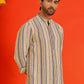 Striped Cotton short Kurtas ( KO 5214 Yellow )