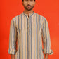Striped Cotton short Kurtas ( KO 5214 Yellow )