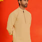 Solid Cotton Blend Short Kurta ( KO 5215 Beige )