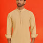 Solid Cotton Blend Short Kurta ( KO 5215 Beige )