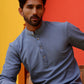 Solid Cotton Blend Short Kurta ( KO 5215 Blue )