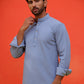 Solid Cotton Blend Short Kurta ( KO 5215 Blue )