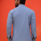 Solid Cotton Blend Short Kurta ( KO 5215 Blue )