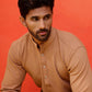 Solid Cotton Blend Short Kurta ( KO 5215 Brown )