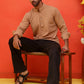 Solid Cotton Blend Short Kurta ( KO 5215 Brown )
