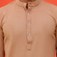 Solid Cotton Blend Short Kurta ( KO 5215 Brown )