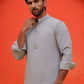Solid Cotton Blend Short Kurta ( KO 5215 Grey )