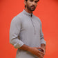 Solid Cotton Blend Short Kurta ( KO 5215 Grey )