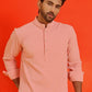 Solid Cotton Blend Short Kurta ( KO 5215 Peach )