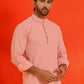 Solid Cotton Blend Short Kurta ( KO 5215 Peach )