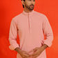 Solid Cotton Blend Short Kurta ( KO 5215 Peach )