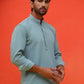 Solid Cotton Blend Short Kurta ( KO 5215 Sky )