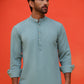 Solid Cotton Blend Short Kurta ( KO 5215 Sky )