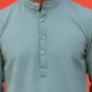 Solid Cotton Blend Short Kurta ( KO 5215 Sky )