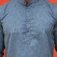 Woven Design Short Kurta for Men ( KO 5216 Blue )