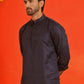 Woven Design Short Kurta for Men ( KO 5216 Navy )