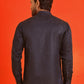 Woven Design Short Kurta for Men ( KO 5216 Navy )