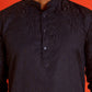 Woven Design Short Kurta for Men ( KO 5216 Navy )