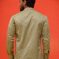 Woven Design Short Kurta for Men ( KO 5216 Pista )