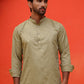 Woven Design Short Kurta for Men ( KO 5216 Pista )