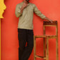 Woven Design Short Kurta for Men ( KO 5216 Pista )