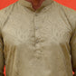 Woven Design Short Kurta for Men ( KO 5216 Pista )