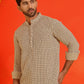 Checked Cotton short Kurtas ( KO 5217 Beige )