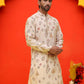 Printed Silk Blend Straight Kurtas ( KO 5218 Cream )