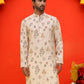 Printed Silk Blend Straight Kurtas ( KO 5218 Cream )