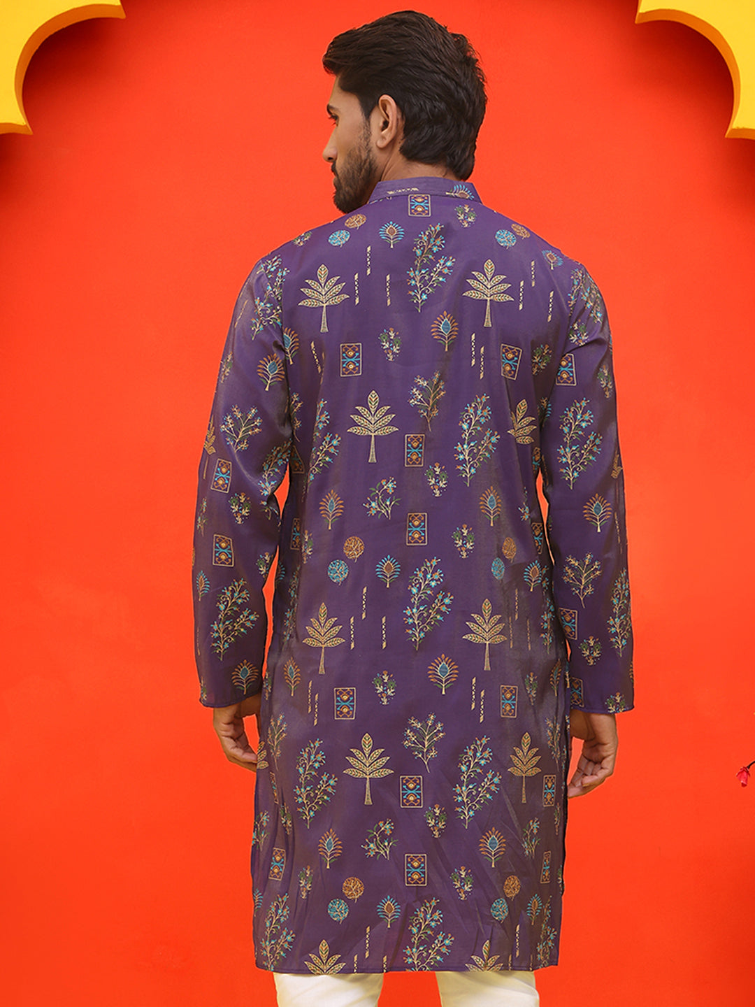 Printed Silk Blend Straight Kurtas ( KO 5218 Purple )