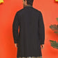 Embroidered Chikankari Kurtas For Men ( KO 5219 Black )