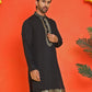 Embroidered Chikankari Kurtas For Men ( KO 5219 Black )